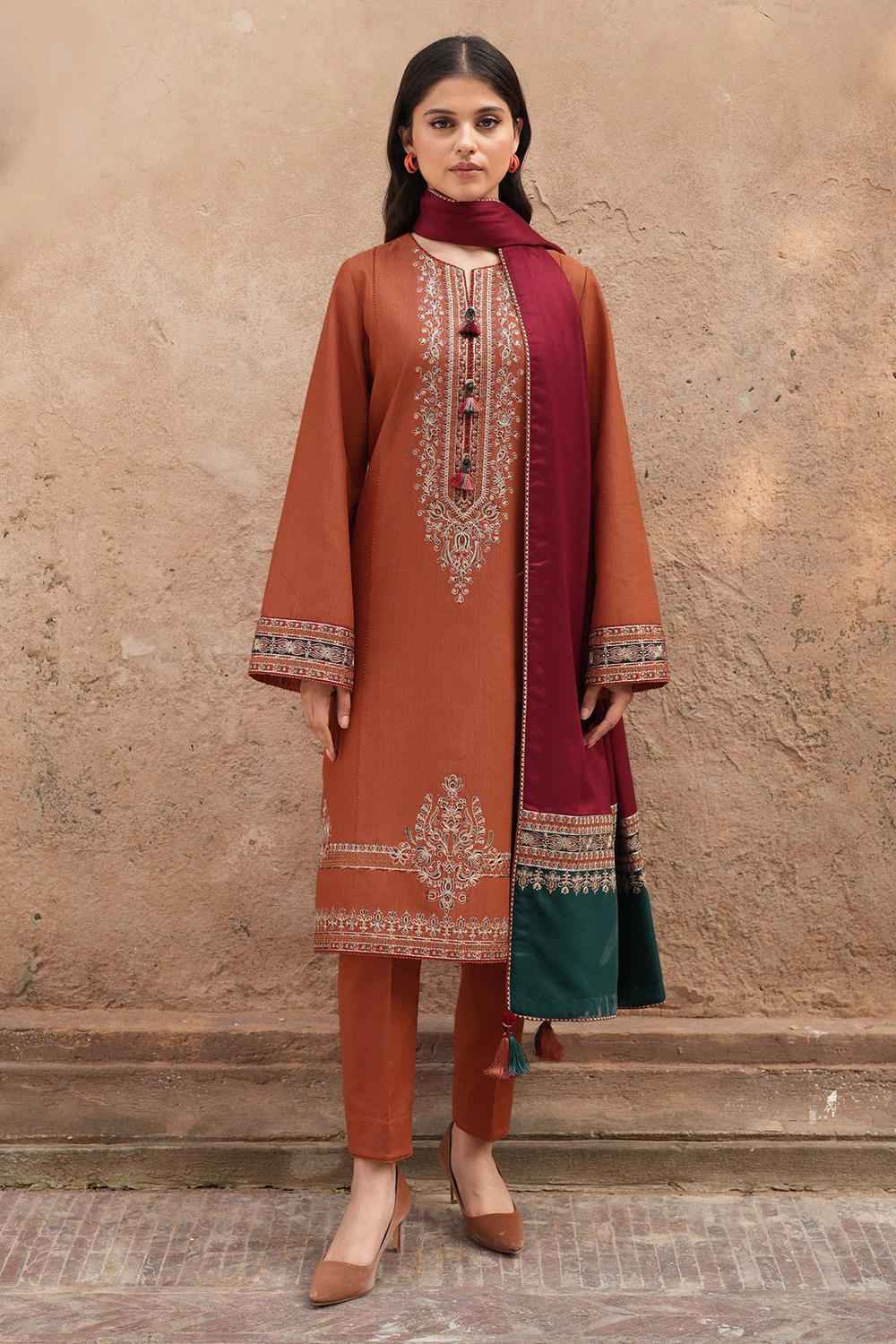 3 Piece Unstiched Embroidery Dhanak