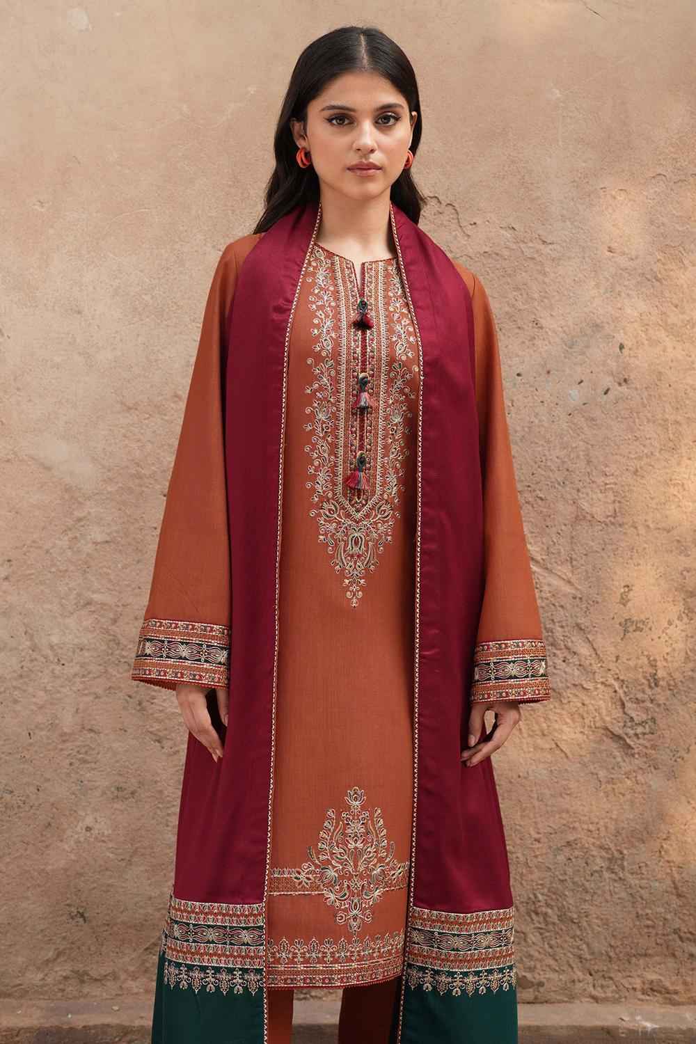 3 Piece Unstiched Embroidery Dhanak