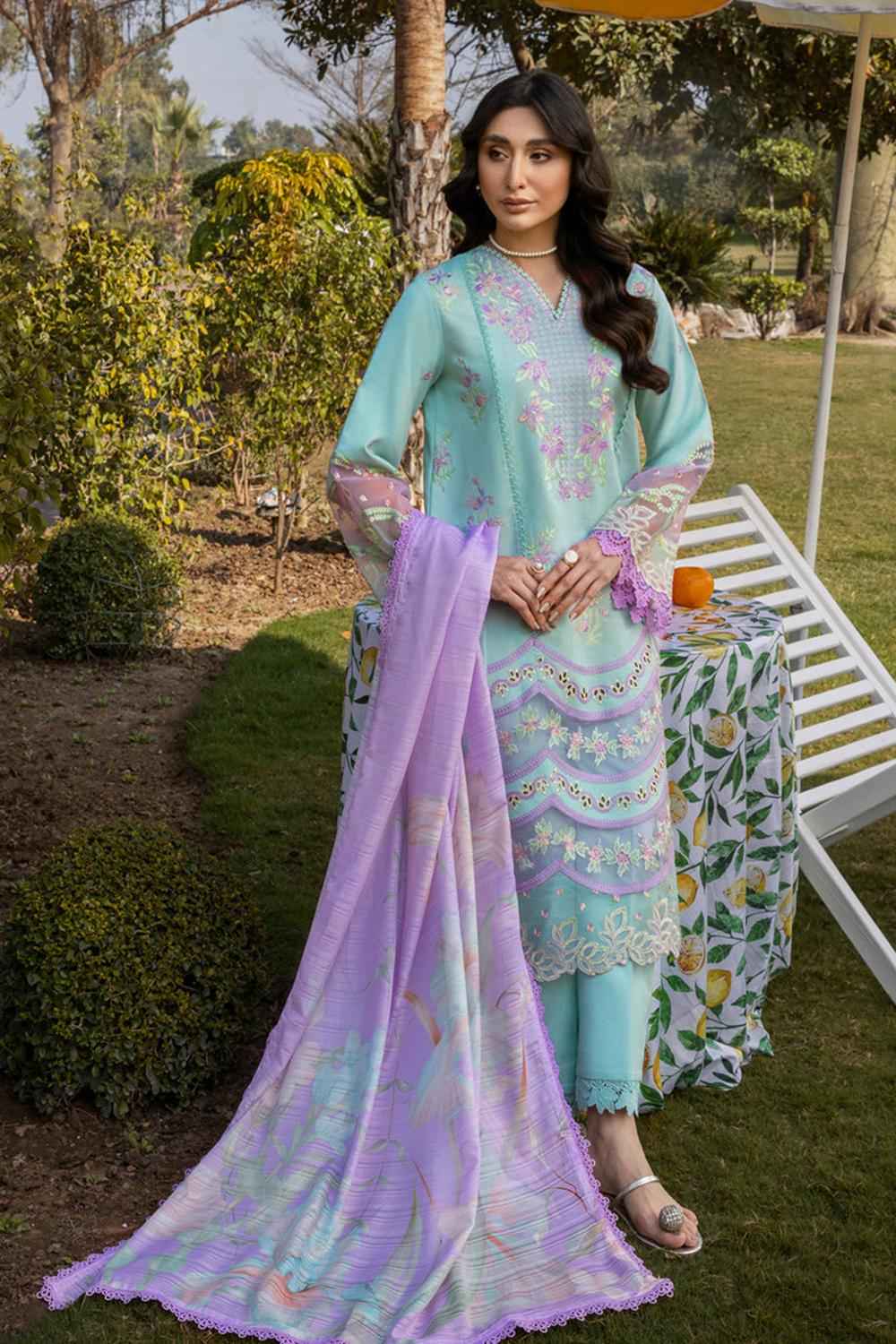 3 Piece Unstiched Embroidery Dhanak