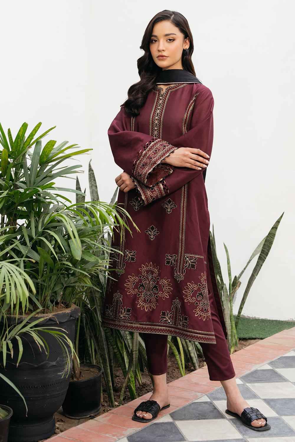 3 Piece Unstiched Embroidery Dhanak