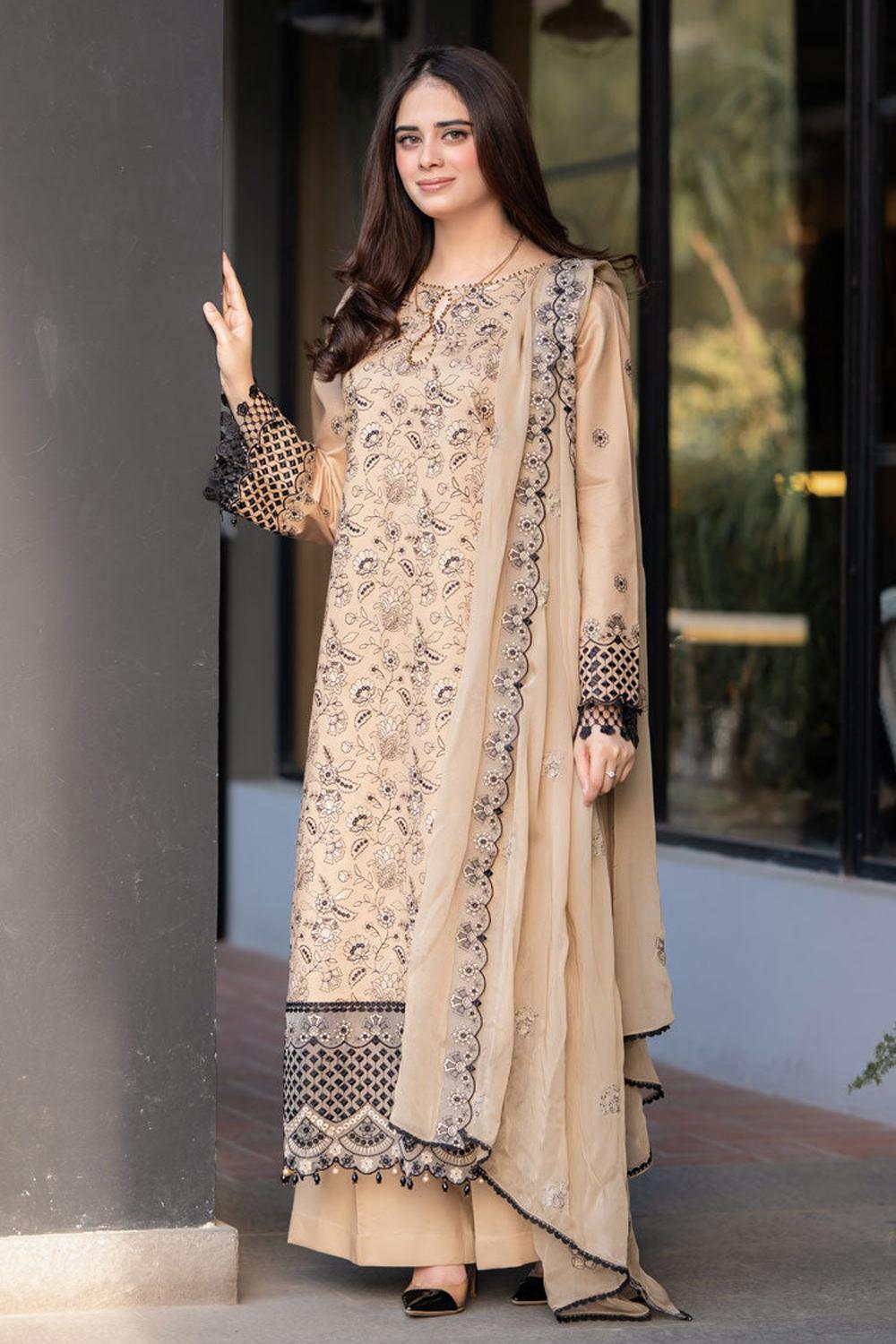 3 Piece Unstiched Embroidery Dhanak