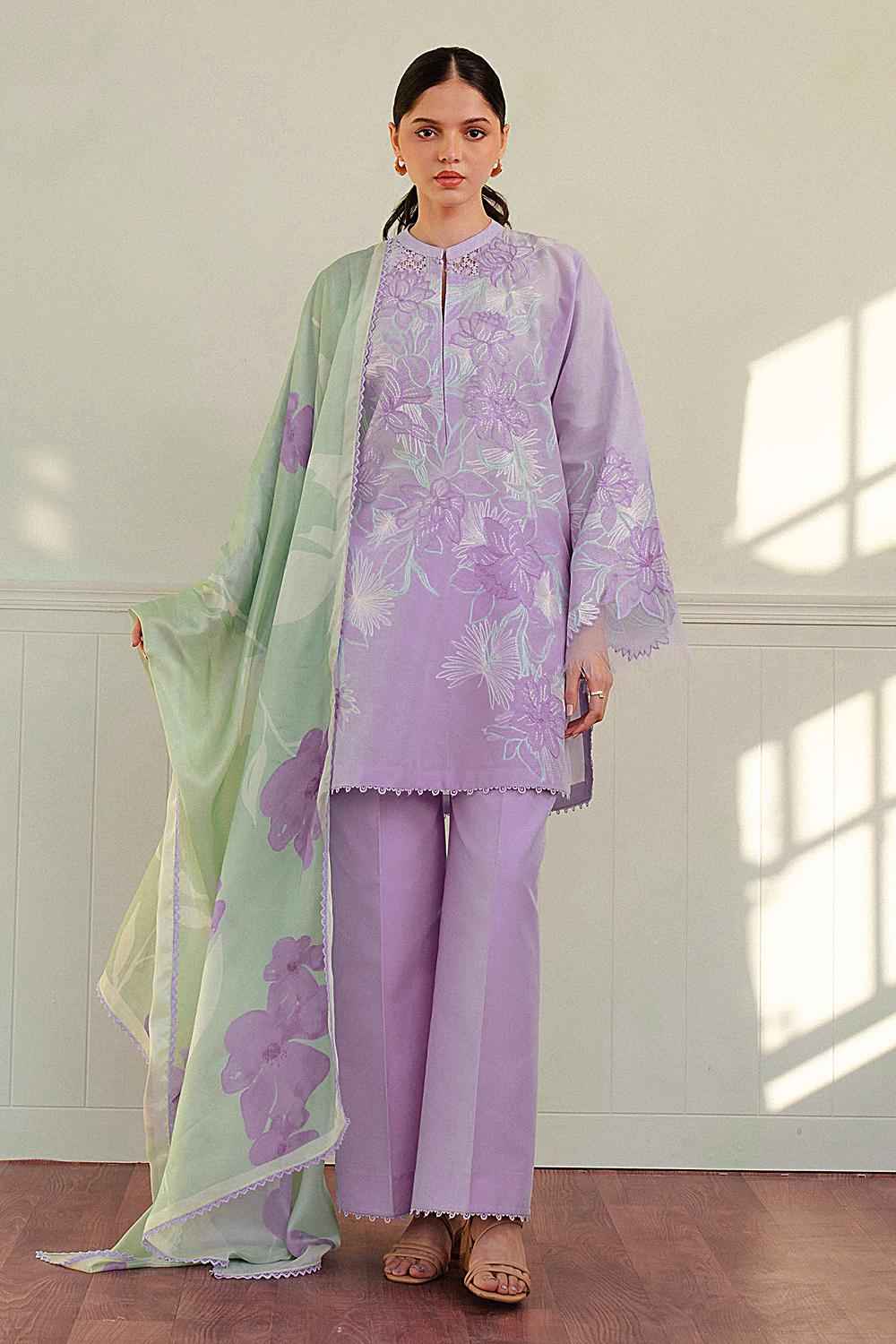 3 Piece Unstiched Embroidery Dhanak