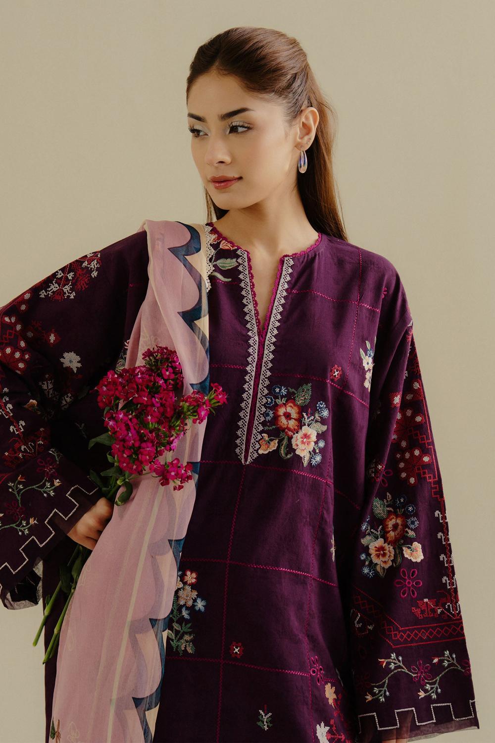 3 Piece Unstiched Embroidery Dhanak