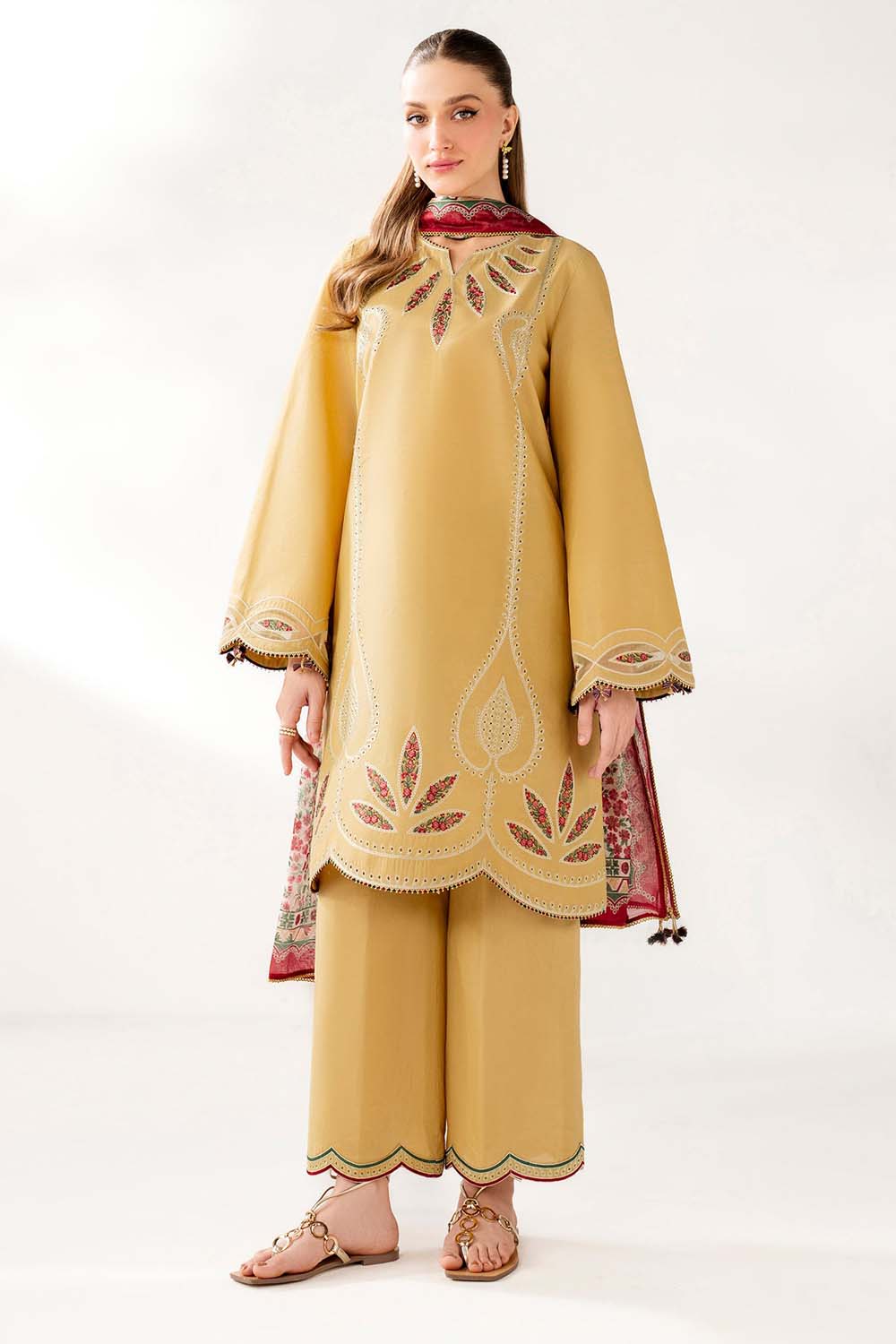 3 Piece Unstiched Embroidery Dhanak