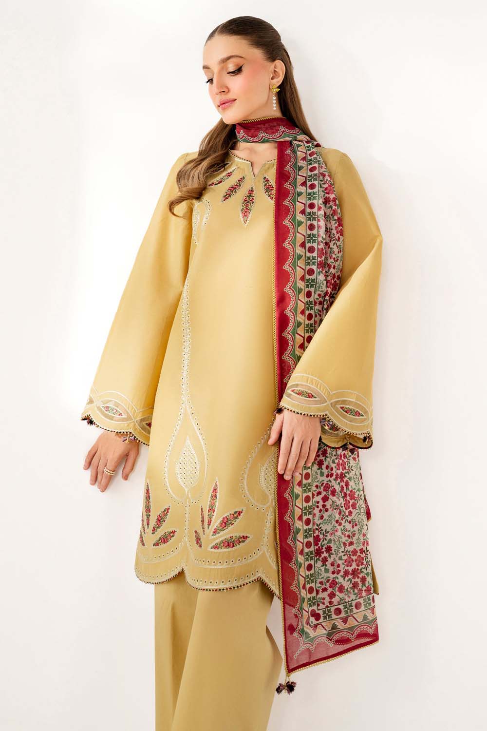3 Piece Unstiched Embroidery Dhanak