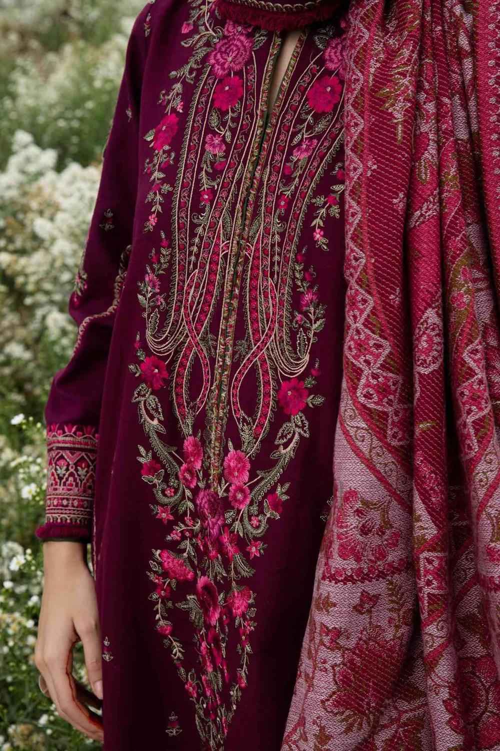 3 Piece Unstiched Embroidery Dhanak