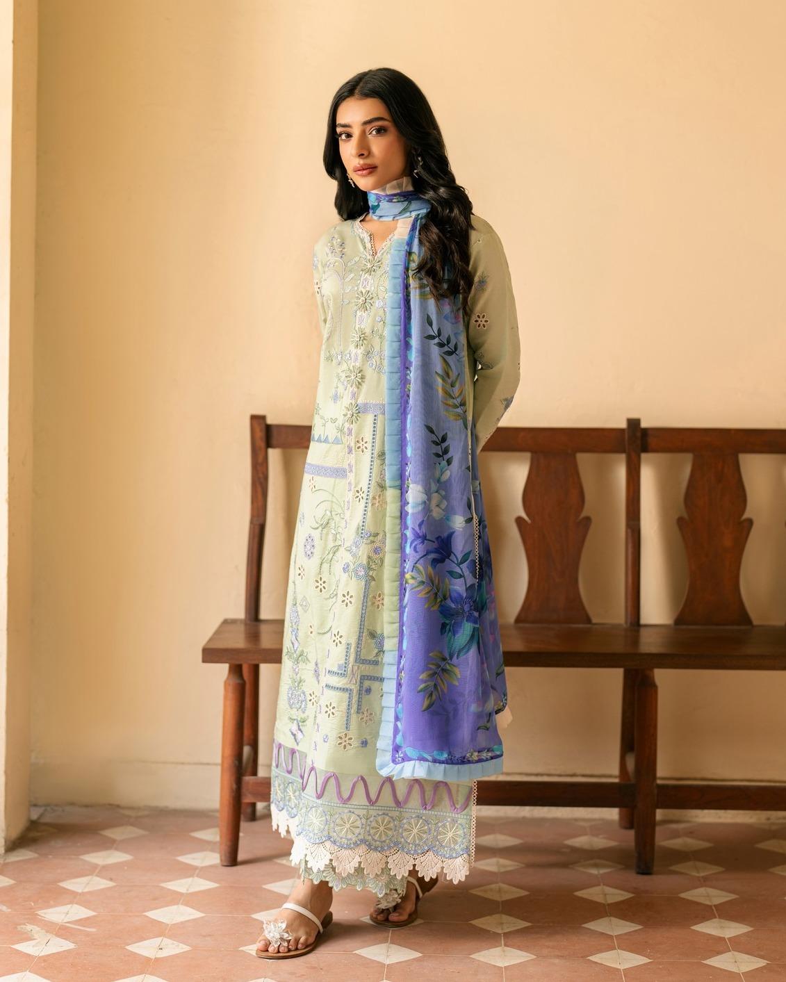 3 Piece Unstiched Embroidery Dhanak