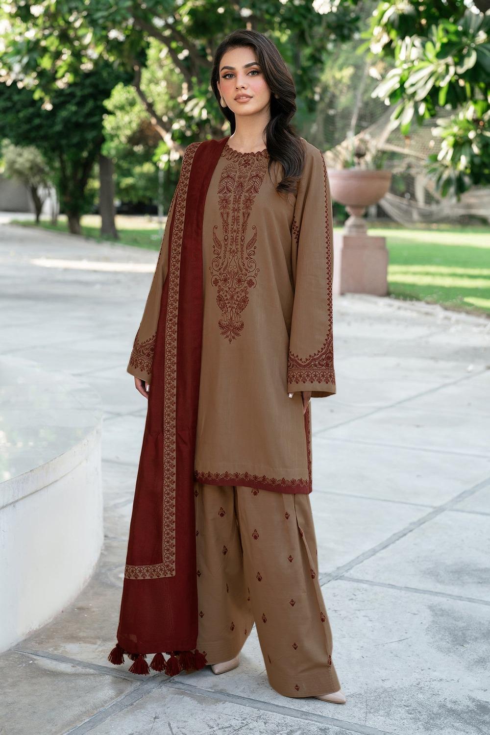 3 Piece Unstiched Embroidery Dhanak