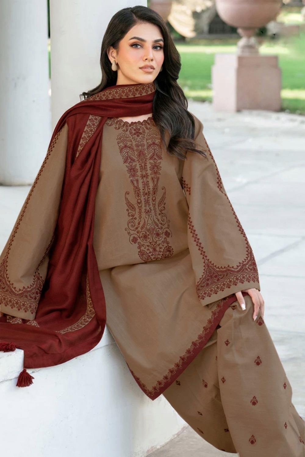 3 Piece Unstiched Embroidery Dhanak