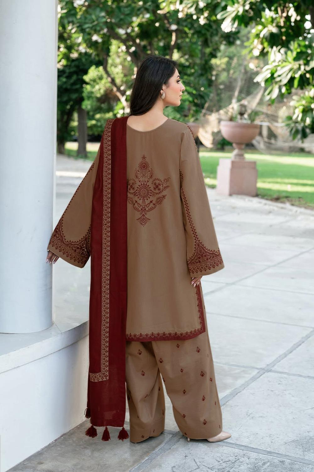 3 Piece Unstiched Embroidery Dhanak