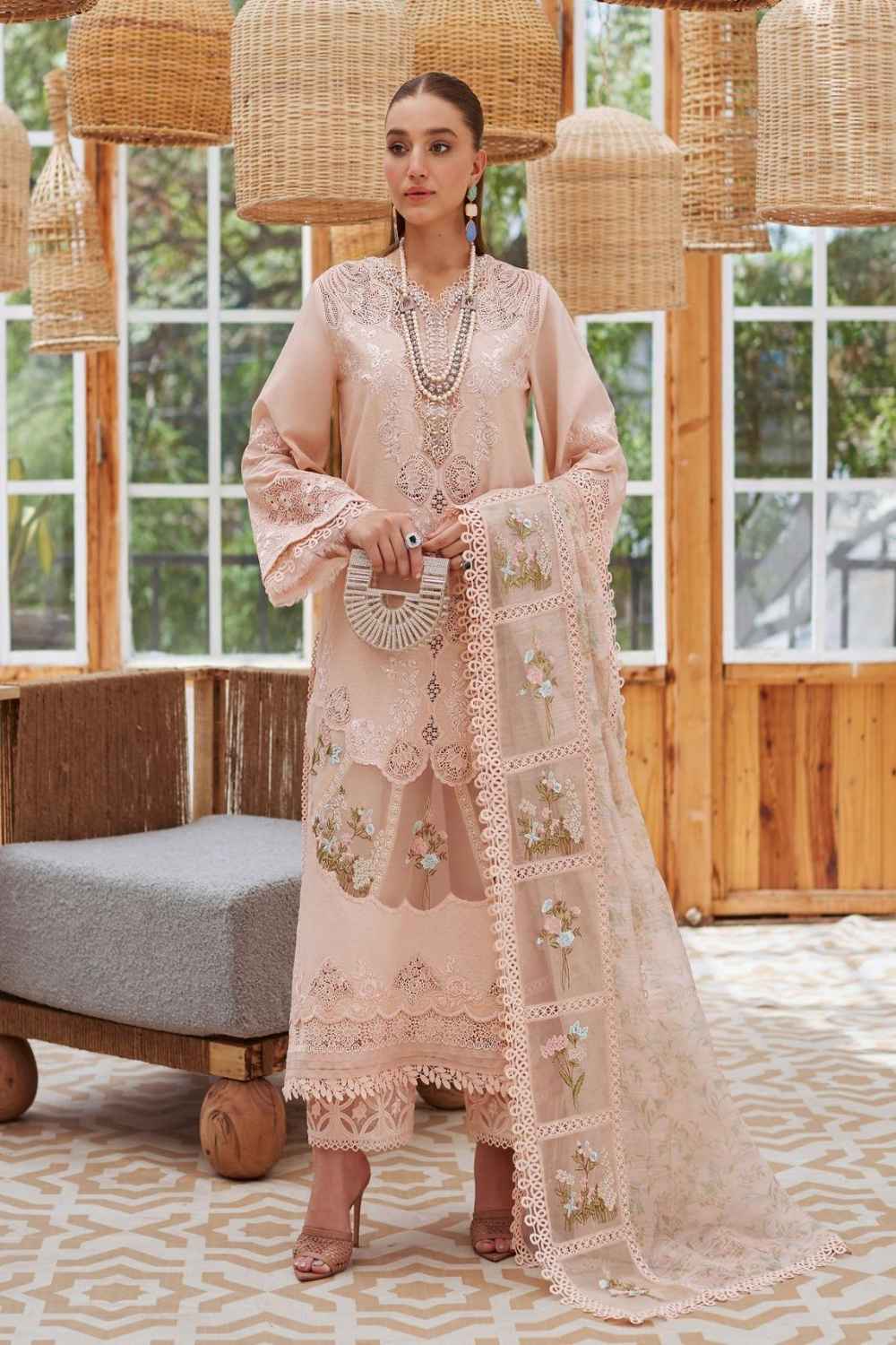 3 Piece Unstiched Embroidery Dhanak