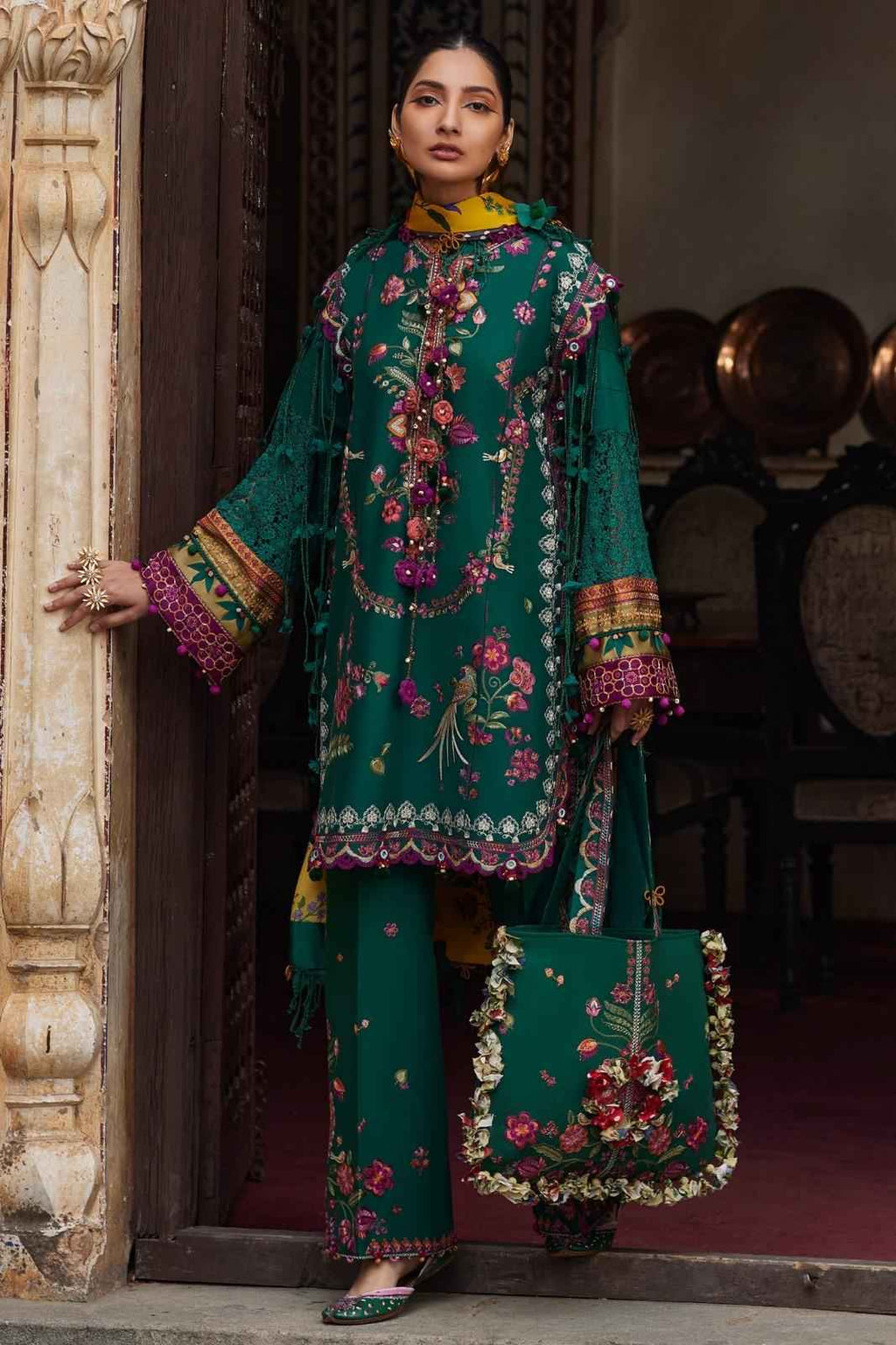 3 Piece Unstiched Embroidery Dhanak