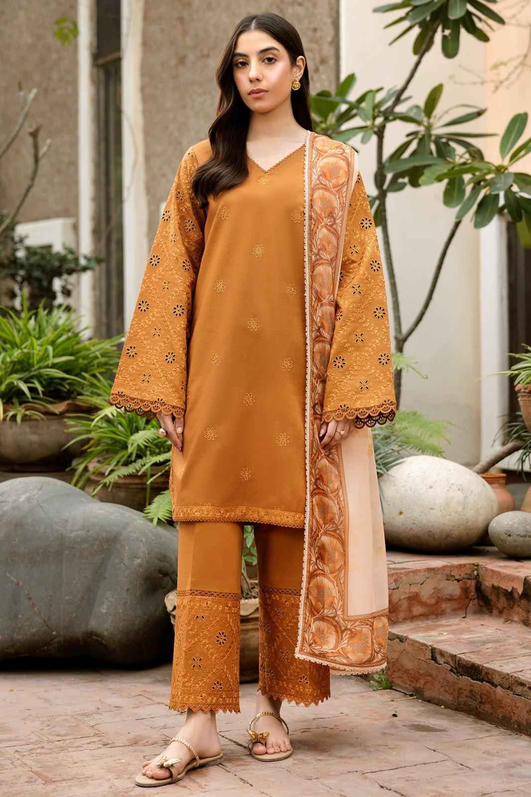 3 Piece Unstiched Embroidery Dhanak