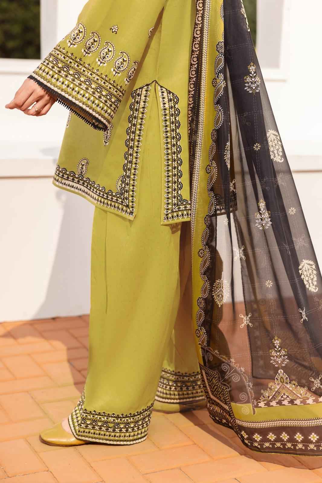 3 Piece Unstiched Embroidery Dhanak