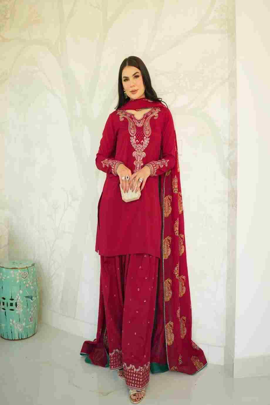 3 Piece Unstiched Embroidery Dhanak