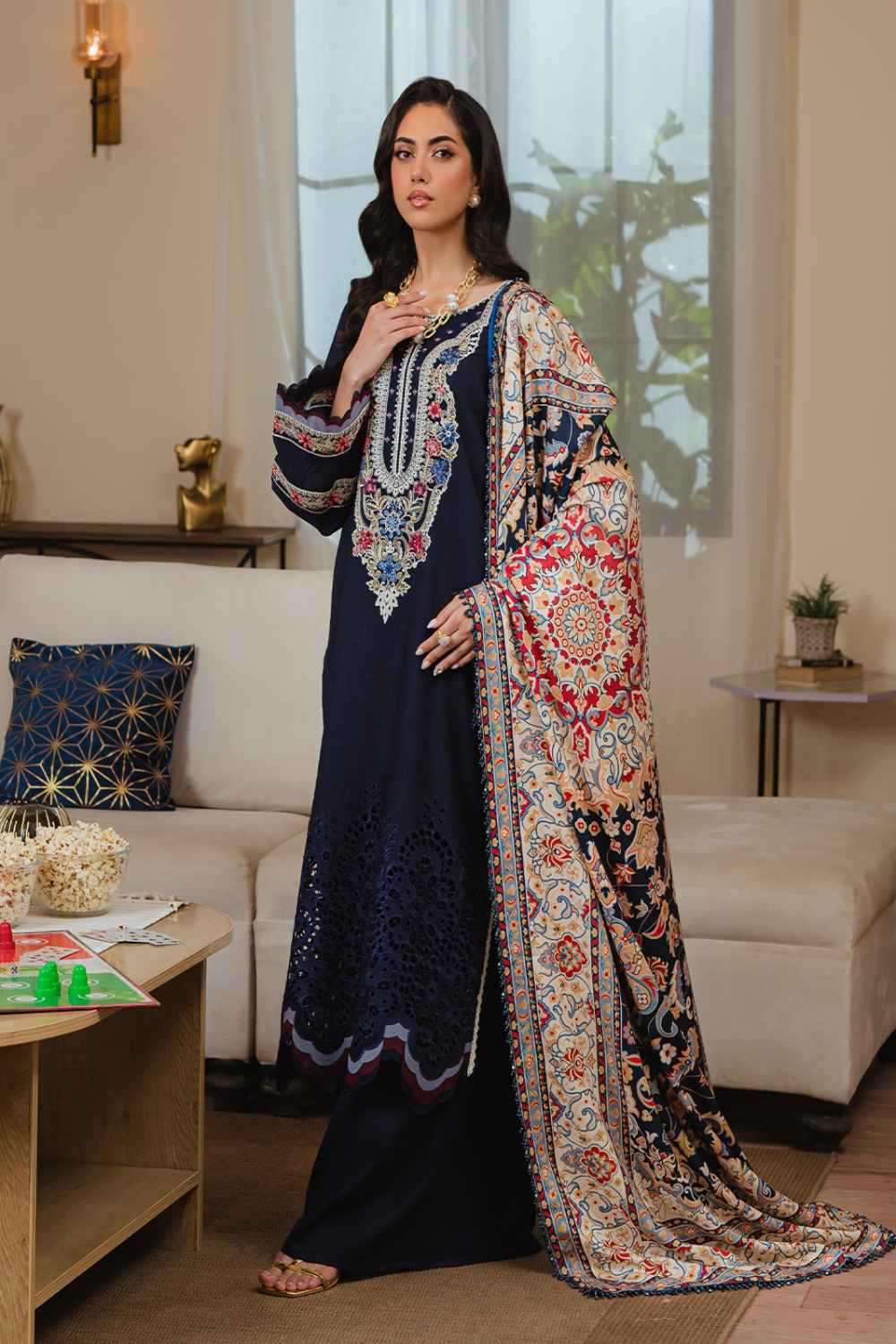 3 Piece Unstiched Embroidery Dhanak
