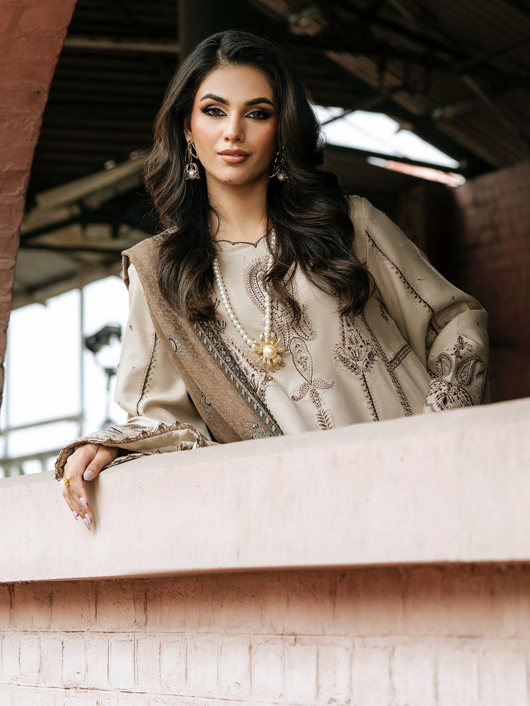 3 Piece Unstiched Embroidery Dhanak