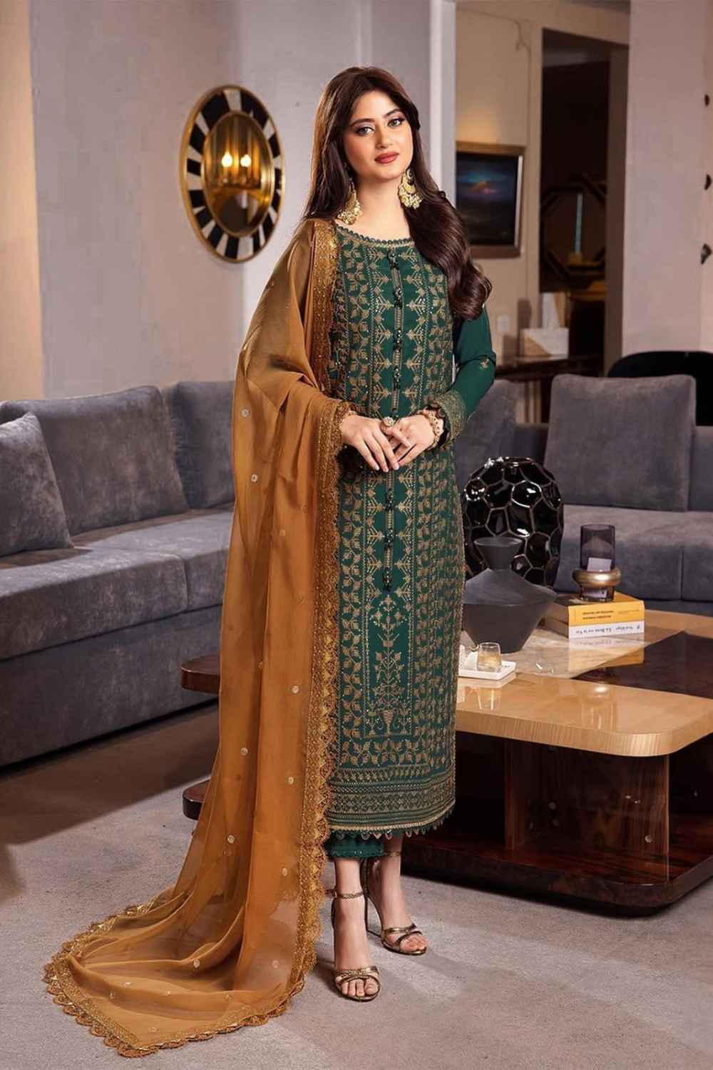 3 Piece Unstiched Embroidery Dhanak