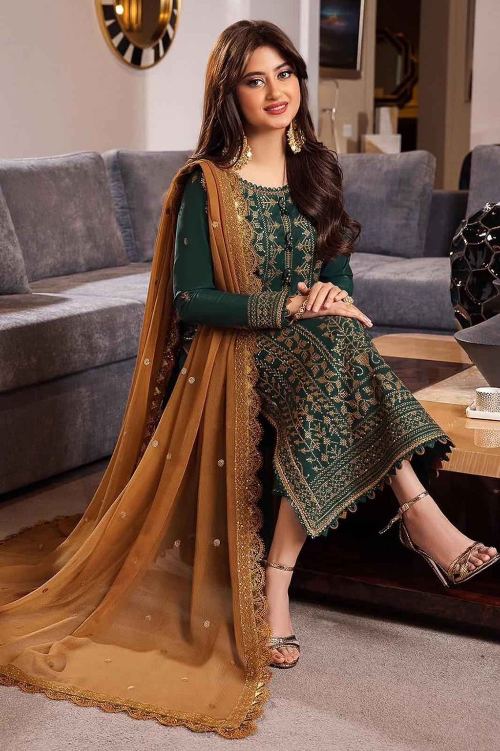 3 Piece Unstiched Embroidery Dhanak