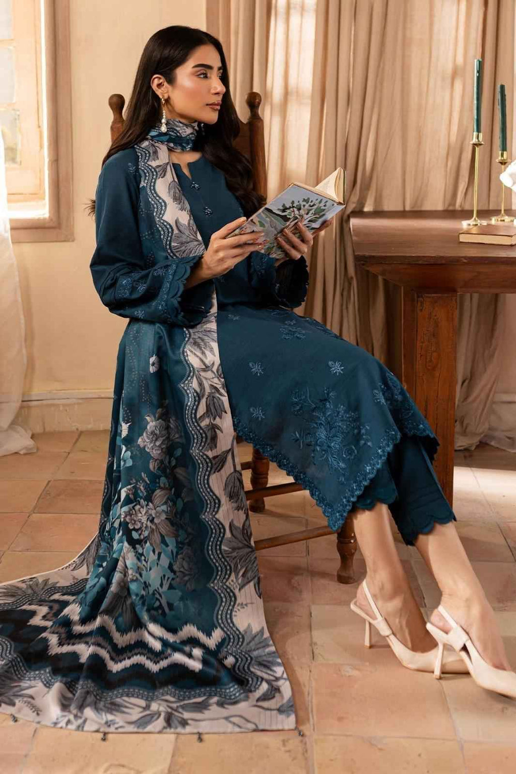 3 Piece Unstiched Embroidery Dhanak