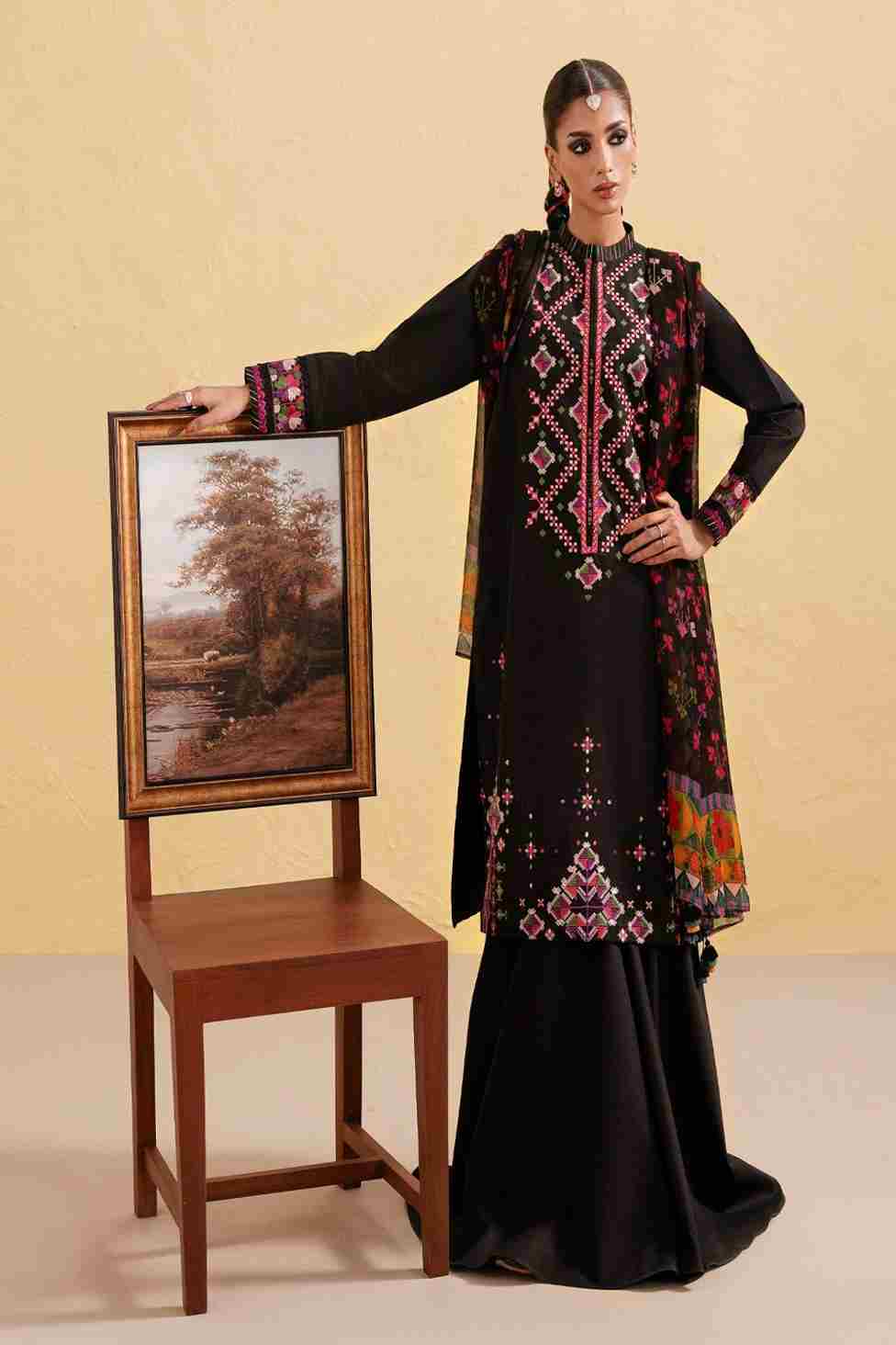 3 Piece Unstiched Embroidery Dhanak