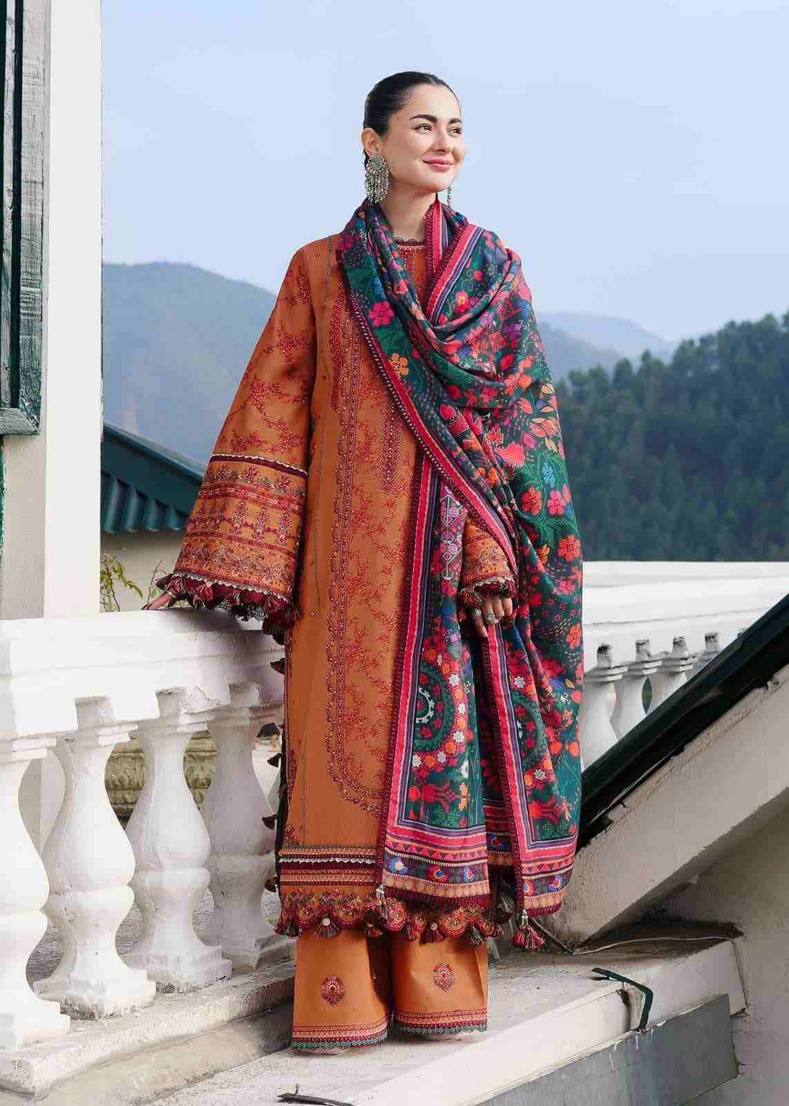 3 Piece Unstiched Embroidery Dhanak