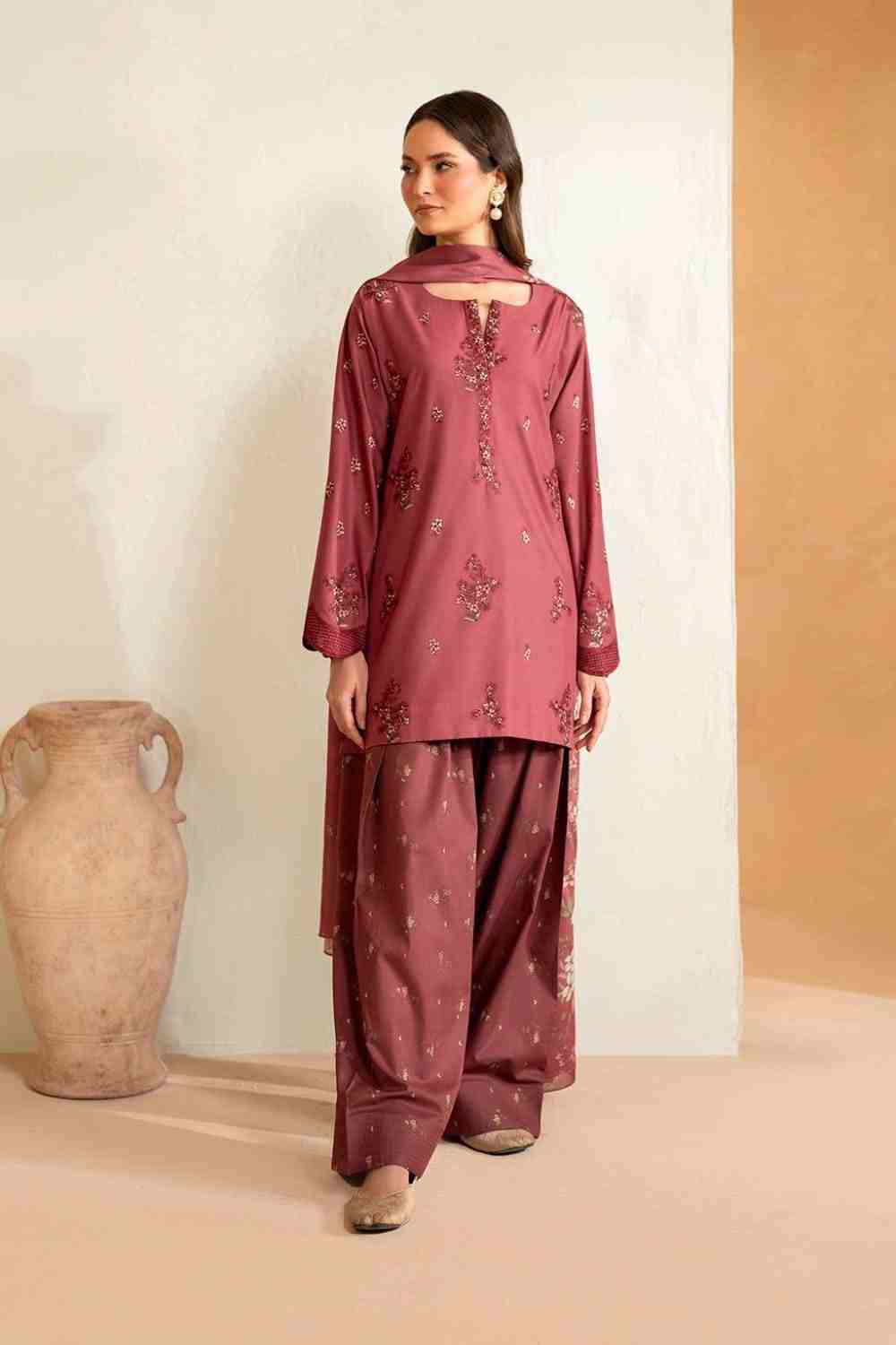 3 Piece Unstiched Embroidery Dhanak